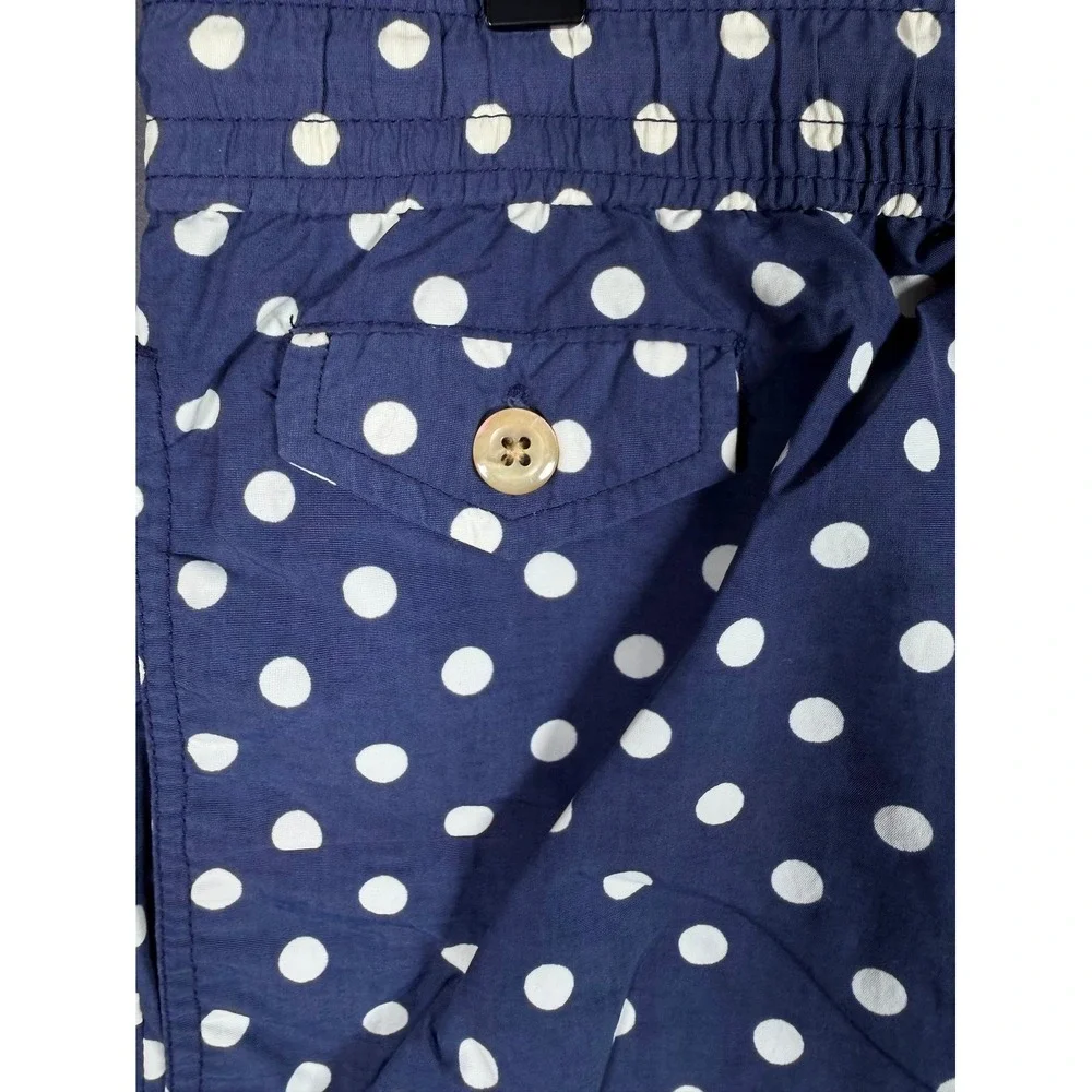 Polo Ralph Lauren Mens Small Navy Blue Polka Dot Swim Trunks Shorts Yellow Pony